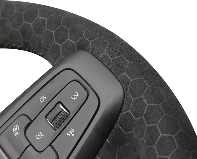 MEWANT DIY Stitching Car Steering Wheel Protector Wrap Cover for GMC Sierra 1500 2019-2023 / Sierra 1500 Limited 2022 / Sierra 2500 2020-2024 / Sierra 3500 2020-2024 / Yukon (XL) 2021-2023 Accessories