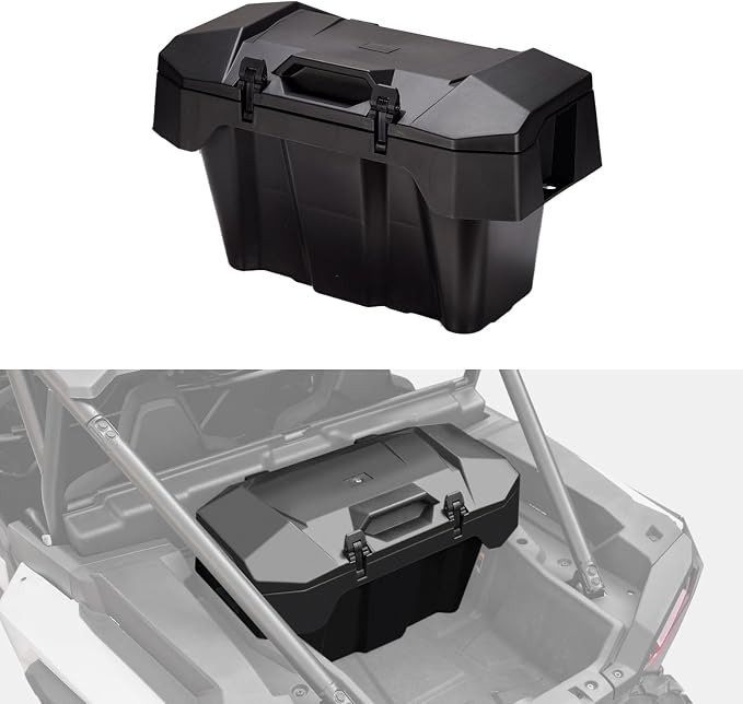 A & UTV PRO 82 QT UTV Rear Cargo Box for 2024-2026 Polaris RZR XP 1000 Accessories, Water Resistant Cargo Storage Bin with Two Lockable Latches for Polaris RZR XP 1000/ XP 4 1000, Replace OEM #2889611