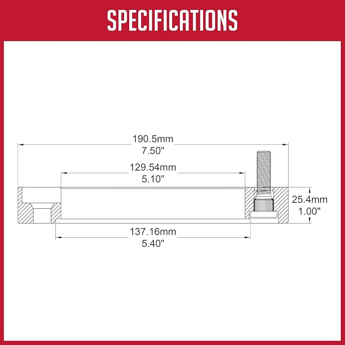 Wheel Accessories Parts 4 Pcs ATV UTV Wheel Spacers 4 on 156mm 4x156mm 1.00 Inch Thick 130mm Hub 3/8" Thread Stud Fits Polaris