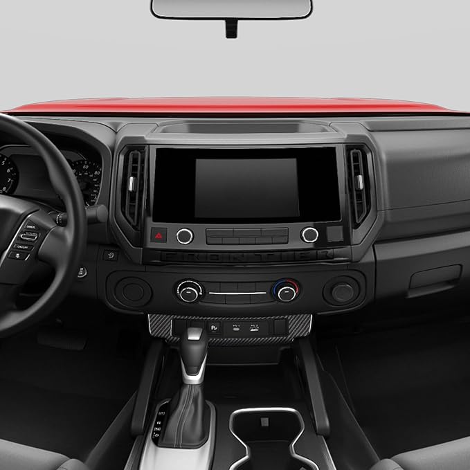 Carbon Fiber Center Console Button USB Panel Cover Compatible with Nissan Frontier 2022-2026