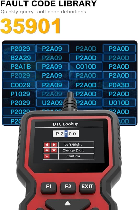 Outzone V519 OBD2 Scanner, Universal Car Code Reader with 2.8" Color Screen, 10 Languages & Print Function for All OBDII Vehicles – Check Engine Light & Live Data