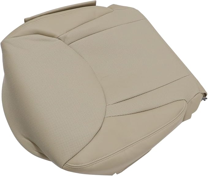 NLQR Tan Front Driver and Passenger Side Bottom & Top Lean Back Replacement Perforated Microfiber Leather Seat Covers Compatible with Lexus LS430 2001 2002 2003 2004 2005 2006
