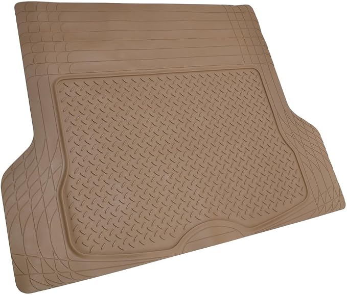 BDK USA by CAT® Automotive Heavy Duty Car Floor Mats with Rear Cargo Mat Trunk Cargo Liner for SUV - Caterpillar All-Weather Universal Trim to Fit Front & Rear Combo Rubber Car Mats & SUV Trunk Mat