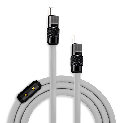 chubbycable Black Chubby Pro - Samurai Cable 240W USB-C Cable Silicone Fast Charging USB C Charger Cord Compatible with iPhone 17-15 Series iPad Galaxy Series, Gray, Type-C to Type-C, 3.3FT