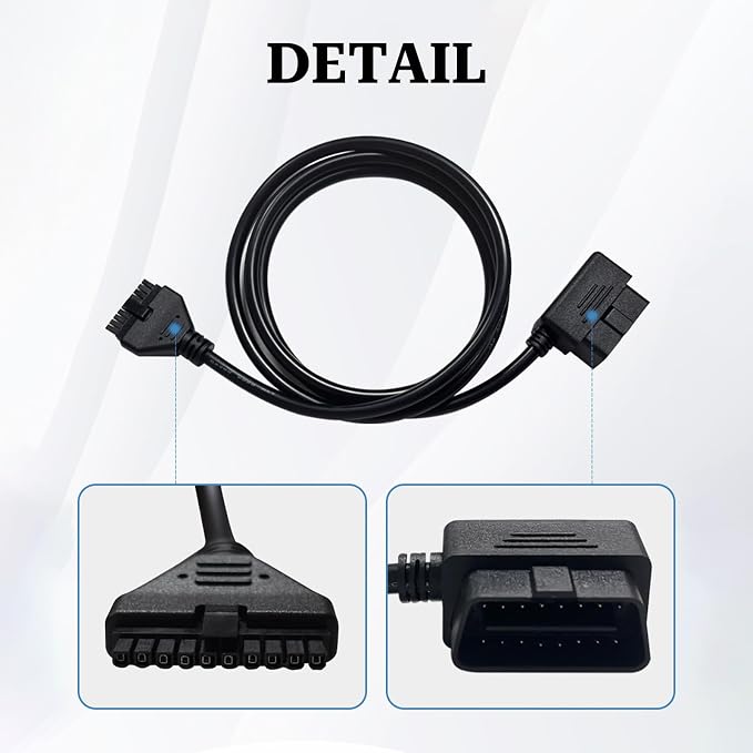 OBD2 16 Pin to 10 Pin Adapter Cable for PT30 HOS ELD Logbook,Compliant ECM w/DOT,Compatible with OBD 16pin Diagnostic Connector,Work for Freighliner/Kenworth/Peterbilt/Westernstar Truck