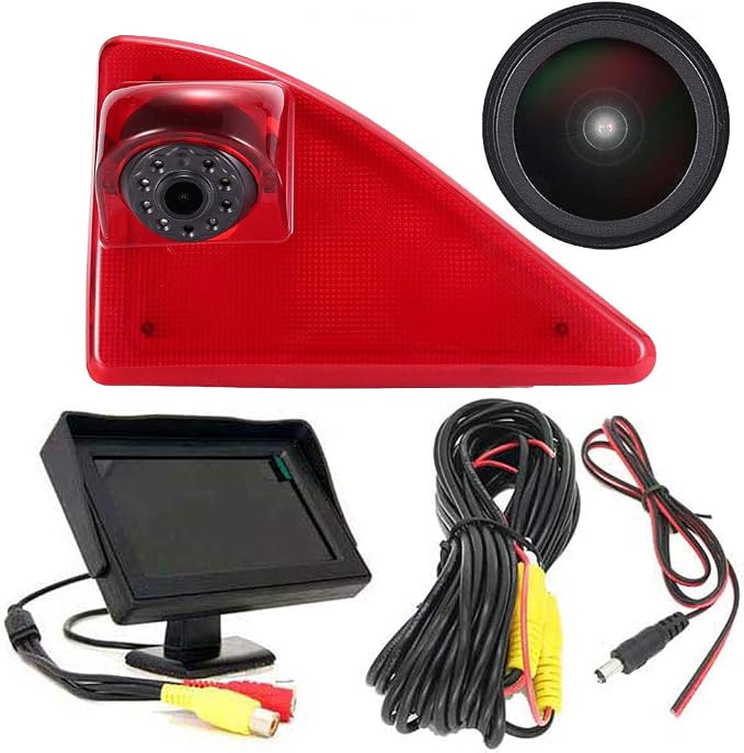 1280 * 720 Pixel Super HD Brake Light Backup Camera with 4.3 Inch LCD Monitor, Night Vision Reversing Camera Replacement for Renault Master ab 2010/Nissan NV400 ab 2010/Opel Vauxhall Movano ab 2010