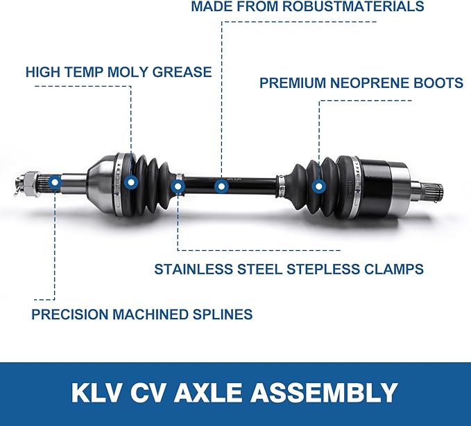 KLV Rear Left Right CV Axle Assembly Compatible with 2014-2023 Polaris Ranger 500 Ranger 570 Crew EFI EPS Full-Size 2014 2015 2016 2017 2018 570-6 Ranger ETX 1333069 1333628