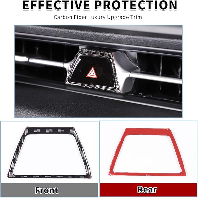 Real Soft Carbon Fiber Car Center Console Dashboard Air Outlet Warning Light Switch Panel Exhaust Vent Pulley Panel Decorative Stickers,for Toyota Supra 2019-2022,7PCS (Black)