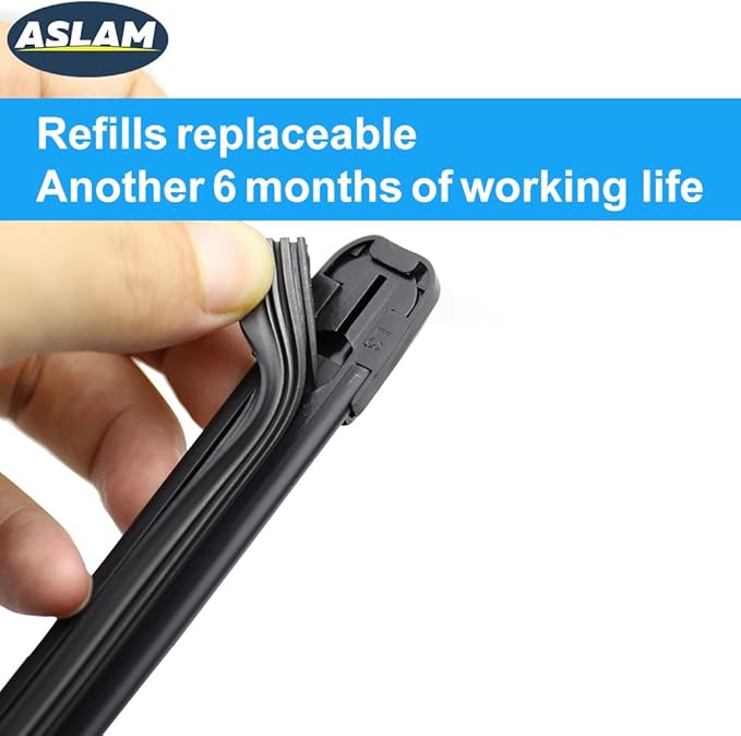 ASLAM Windshield Wipers All-Season Blade Type-M 28"+16",Multifunctional Adapters and Refills Replaceable,Double Service Life(set of 2)