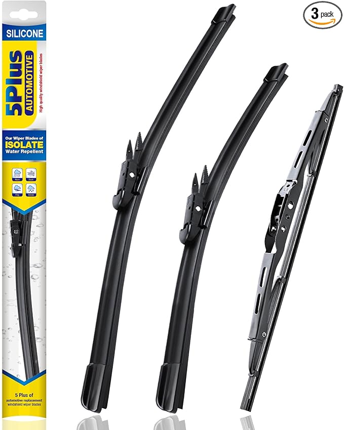 5 PLUS® Windshield Wipers Replacement for GMC Acadia 2016-2013,Silicone Water Repellent Wiper Blades-24"/21"/11"(Set of 3), OEM Fit, All-Season, Easy Installation