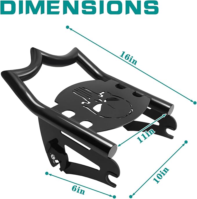 2009-2025 2026 Crown Rear Detachable Luggage Rack for Harley Touring Street Glide, Road King, Road Glide, Electra Glide, Black