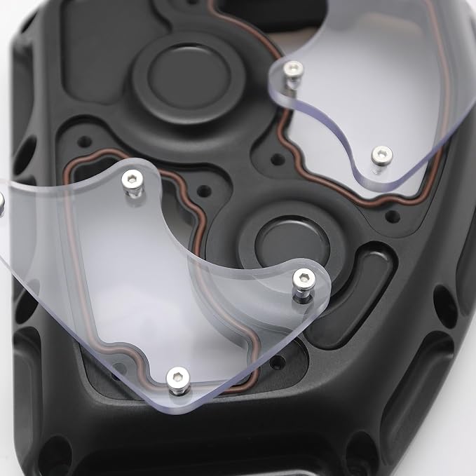 CNC Clarity Black Cam Cover for Harley Davidson Twin Cam Engine Softail Fat Boy Dyna 2001-2017 Touring Road King Street Glide FLHX 2006-2016 (All Black)