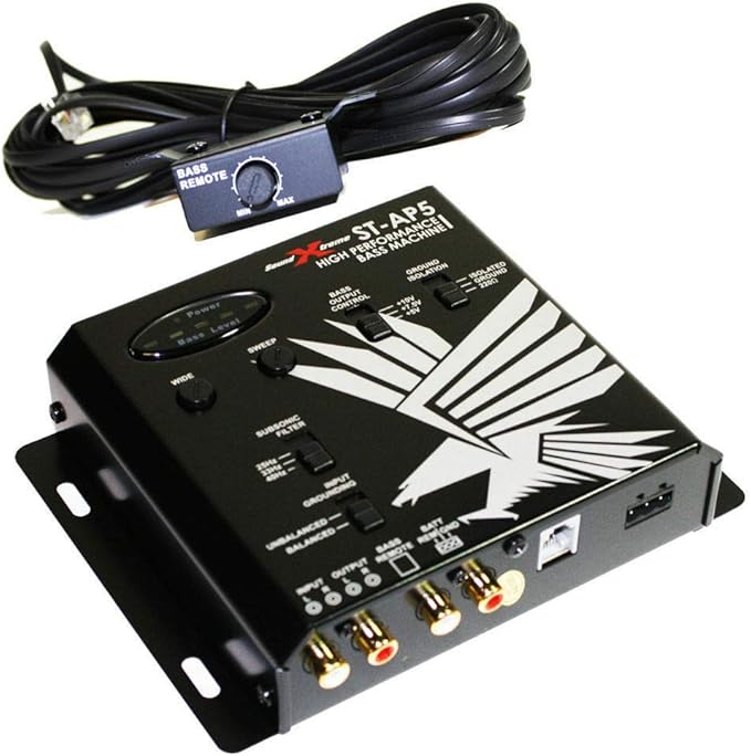 Soundxtreme ST-AP5 Digital Bass Control Machine Bass Maximizer and Bass Restoration Processor with Epicenter Reconstruction Bass Knob Dash Mount Remote Control -2nd Gen
