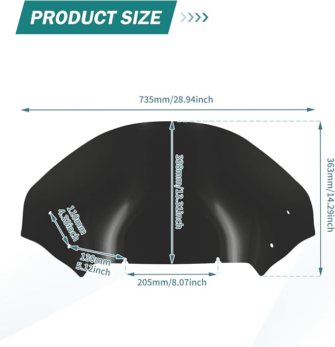 Motorcycle Windshield Windscreen Wind Splitter Fit for Harley Road Glide FLTRXSE 2023-later FLTRX FLTRXSTSE 2024-later for Dual Headlights (Black)