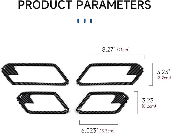 4PCS Car Inner Door Handle Sticker ABS Carbon Fiber Decal Interior Trim Cover for Chevrolet Colorado/GMC Canyon 2023 2024 2025 Accessories