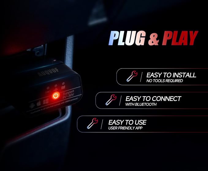 OBD2 Scanner Bluetooth 5.0 for iPhone & Android - 12 Protocols & J1939 Supported, Car Diagnostic Scan Tool, Check Engine Code Reader, Compatible with Torque & CarScanner (VIP), No Subscription Fee