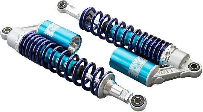 375mm Pair Motorcycle Air Shock Absorber Round Hole Universal Compatible For Honda Yamaha Kawasaki Suzuki ATV Go Kart
