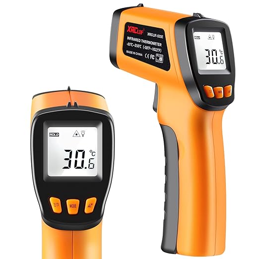 Infrared Thermometer Gun -58°F to 1022°F, Non-Contact Laser Thermometer with LCD Display, Temperature Measurement Gun for Cooking, BBQ, Oven, Adjustable Emissivity