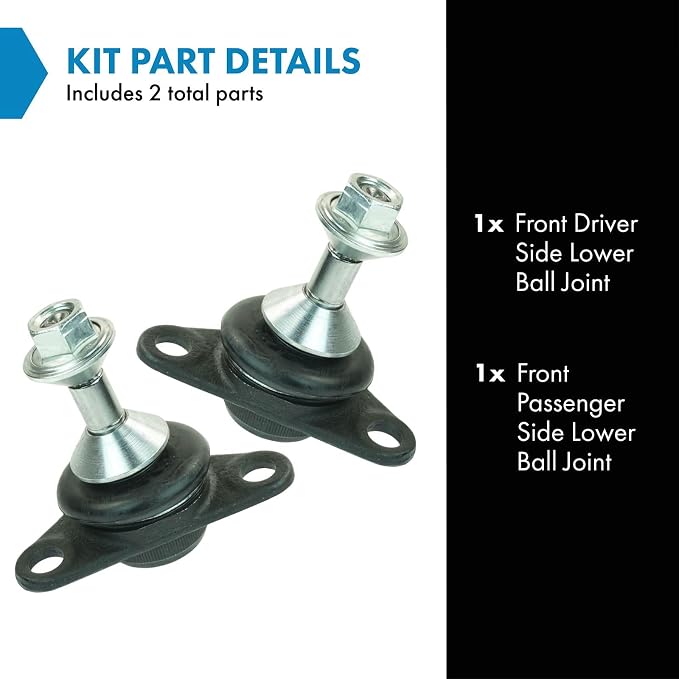 TRQ Front Lower Driver and Passenger Side Ball Joint Set Compatible with 99-06 Volvo S80 01-06 S60 07 S60 To VIN 626501 01-07 V70 03-07 XC70
