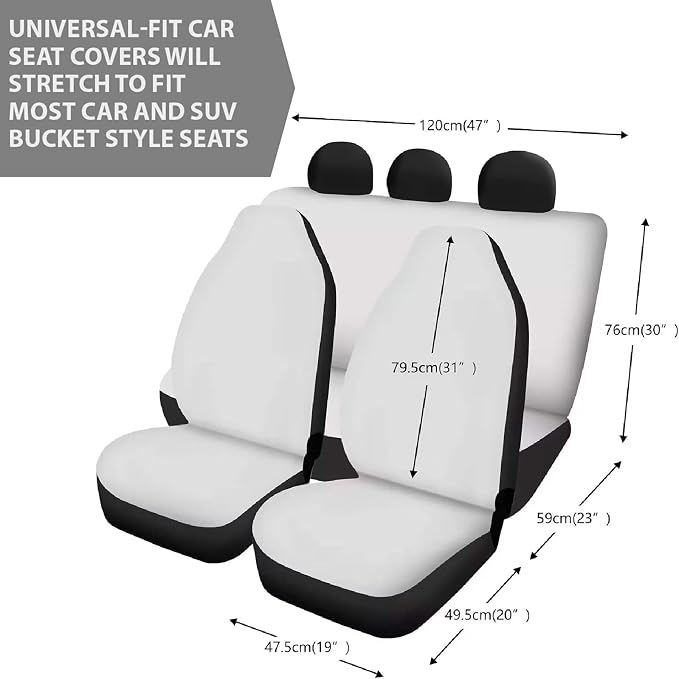 Wanyint Southwestern Aztec Brown Car Seat Cover Full Set for Women Men, with Cup Coasters Steering Wheel Protector Handbrake Gear Shift Knob Headrest Cover Auto Decor, Set of 11