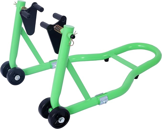 Donext Motorcycle Stand 1000LB Sport Bike Front and Rear Wheel Lift Swingarm Paddock Stands Green, U