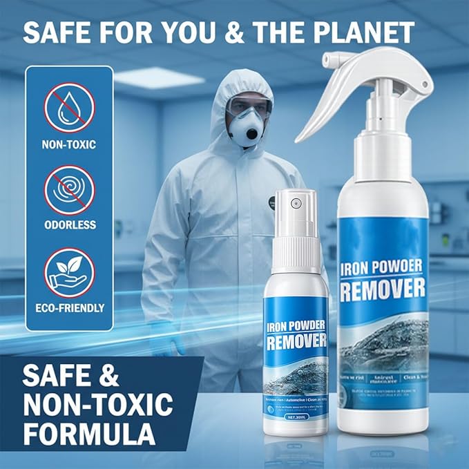 Multi-functional Quick-Acting Rust Removal Spray, 30/100ML Instant Rust Remover for Metal, Car Wheels, Tools & Bikes, Fast-Acting Iron Powder Remover, Restores Shine & Prevents Oxidation (100ml)