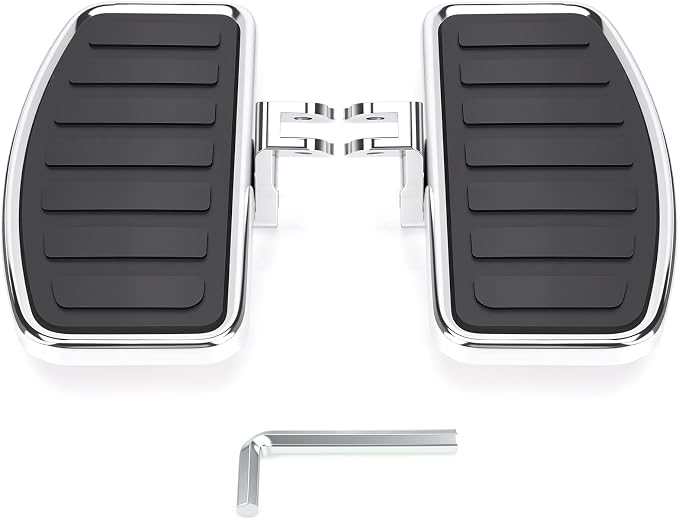 Floorboards Front Footpegs for Harley Softail 2018-2024 Breakout Deluxe Fat Bob Fat Boy Heritage Low Rider Slim Street Bob Sport Glide Wide Rider Anti-Slip Highway Pegs (Chrome)