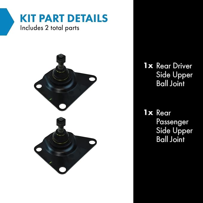 TRQ Rear Upper Ball Joint Set Compatible with 1999-2004 Jeep Grand Cherokee