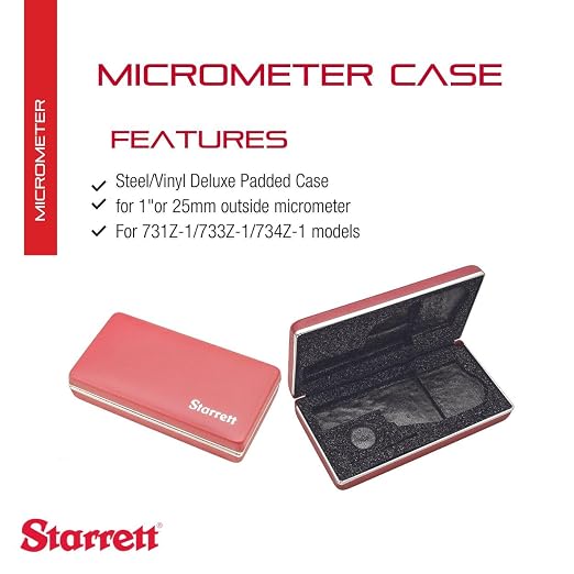 Starrett Protective Case for Electronic Micrometers for 3734/734 Series - Durable Storage, Secure Fit, Impact-Resistant Build - 949