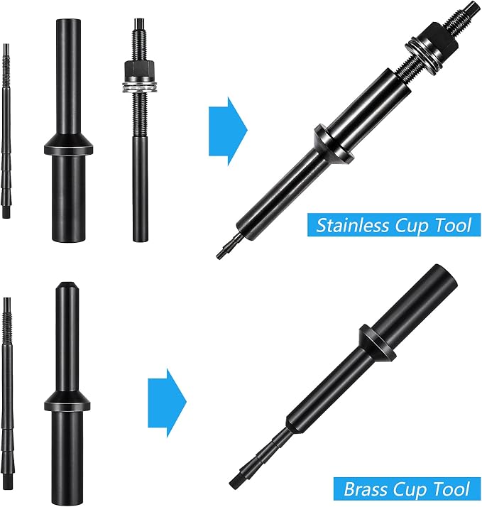 Compatible with Volvo Mack Truck Injector Nozzle/Cup/Sleeve/Tube Remover & Installer Tool Kit Work on D11 D12 D13 D16 FM12 MP7 MP8 MP10 Engine Replaces 9986174 88800387 88800196