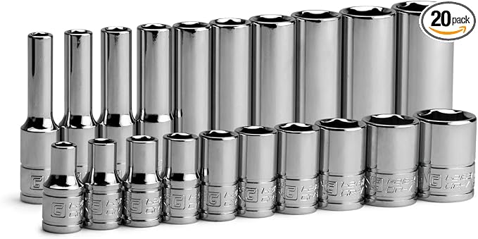 Capri Tools 1/4 in. Drive 6-Point Socket Set (Shallow & Deep Set / 3/16-9/16 in.)