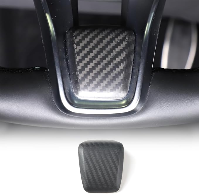 Carbon Fiber Central Steering Wheel Trim Strip Compatible with Alfa Romeo Giulia Stelvio Tonale 2020 2021 Steering Wheel Bottom Decoration Panel Cover Auto Accessories (Matte Black)