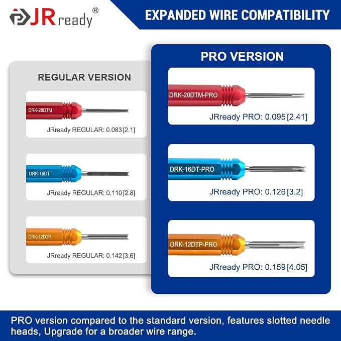 JRready ST5257-PRO Deutsch Connector Tool Kit for 4#8#16#12#20# Solid/Stamped Contacts + ST6259 Gold-Plated DT Solid Terminal Contact Size 16 30 PCS Male 0460-215-1631 and 30 PCS Female 0462-209-1631