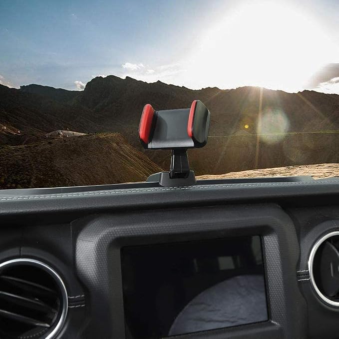CheroCar Dash Multi-Mount Phone Holder Stoage Tray Cellphone System Kit & Gear Shift Storage Box for or 2018-2022 Jeep Wrangler JL, fits for 2020-2022 Jeep Gladiator JT