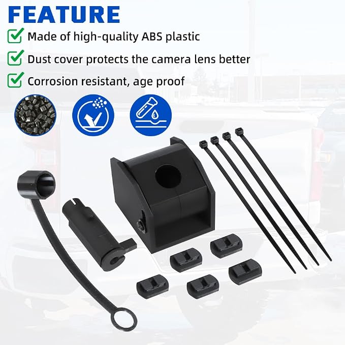 MOTOQUEEN Rear Backup Camera Housing Kit for 2019+ Chevrolet Silverado Sierra with Dust Cap