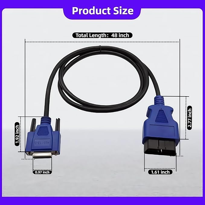 OBD2 16-Pin Cable Adapter for NEXIQ USB Link 2 & 3 J1962 Diagnostic Tool Compatible with Dodge, Ford, GM, Hino, Isuzu, Mack, Volvo Trucks,Replacement 493113