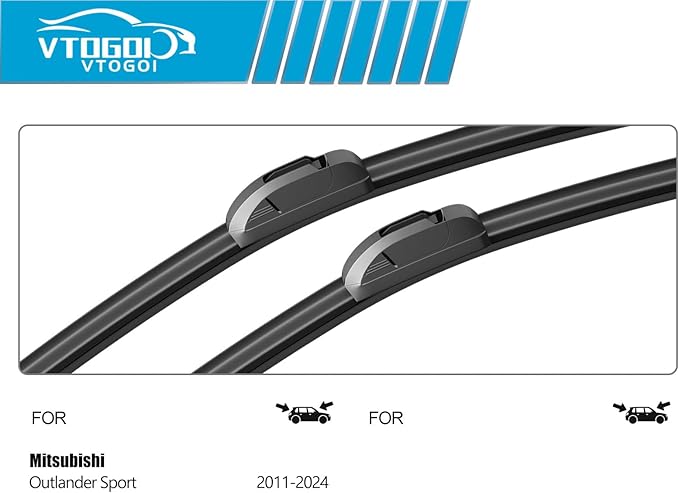 OEM Windshield Wiper Blades Replacement for Mitsubishi Outlander Sport 2011-2019 2020 2021 2022 2023 2024, All Weather Original Factory Quality Front & Rear Wipers Set 24"+21"+10" (Pack of 3)