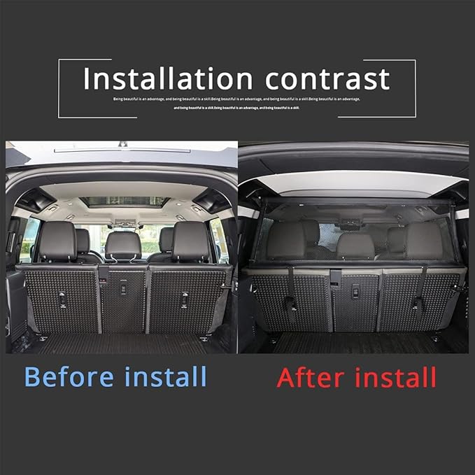 Pet Restraint Net Dog Fence Car Backseat Divider Vehicle Gate Cargo Area Travel Trunk Mesh Net Screen for Land Rover Defender 110 1984-2018 2019 2020 2021 2022 2023 2024 2025+ (Black)