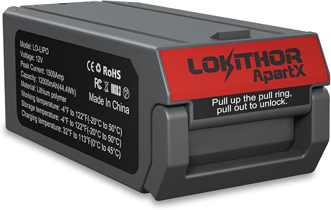 LOKITHOR LIPO 12V 1500 Amp Separate Jump Starter Battery Compatible for ApartX(Battery only)
