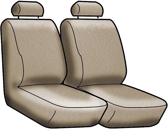 Coverking Custom Fit Front 50/50 Bucket Seat Cover for Select Ford F-Series Models - Neosupreme (Charcoal with Black sides)