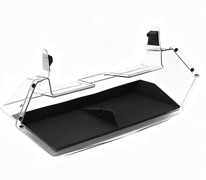 Under Screen Storage Box for 2024 2025 2026 Tesla Cybertruck, Center Console Hidden Dashboard Organizer Tray with Anti-Slip Liner, Quick & Stable Installation Cybertruck Interior Accessories