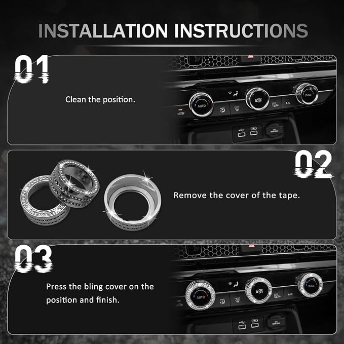 for Honda CRV CR-V EX-L EXL Hybrid Sport Touring Sport-L Bling Cute Accessories Accessory 2025 2024 2023, AC Volume Knobs, Air Vent Outlet, Gear Shift Cover, Start Ring Covers, Chrome, Silver, 13pcs