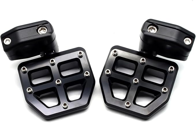 MZS Motorcycle Highway Pegs, 1.25" Highway Foot Pegs Mount Short CNC Aluminum Compatible with Road King Softail Road Electra Street Glide Sportster Vulcan Chief Boulevard for 1 1/4 Engine Guard
