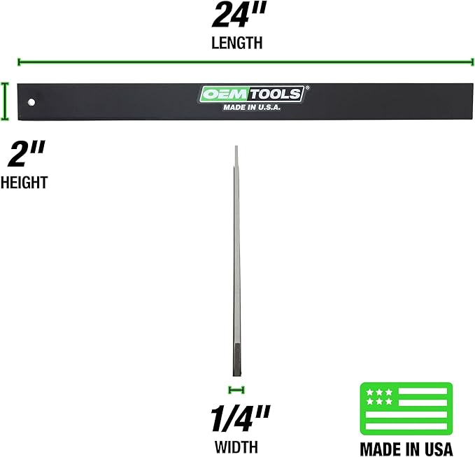 OEMTOOLS 25357 Straight Edge 24", Machinist Tool, Made in USA, Precision Ground ±0.001" for Engine Block Inspections, Cold Rolled Steel Straight Edge