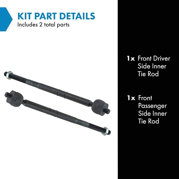 TRQ Front Inner Tie Rod Set 2 Piece Compatible with 2008-2009 Ford Escape 08-09 Mazda Tribute 08-09 Mercury Mariner