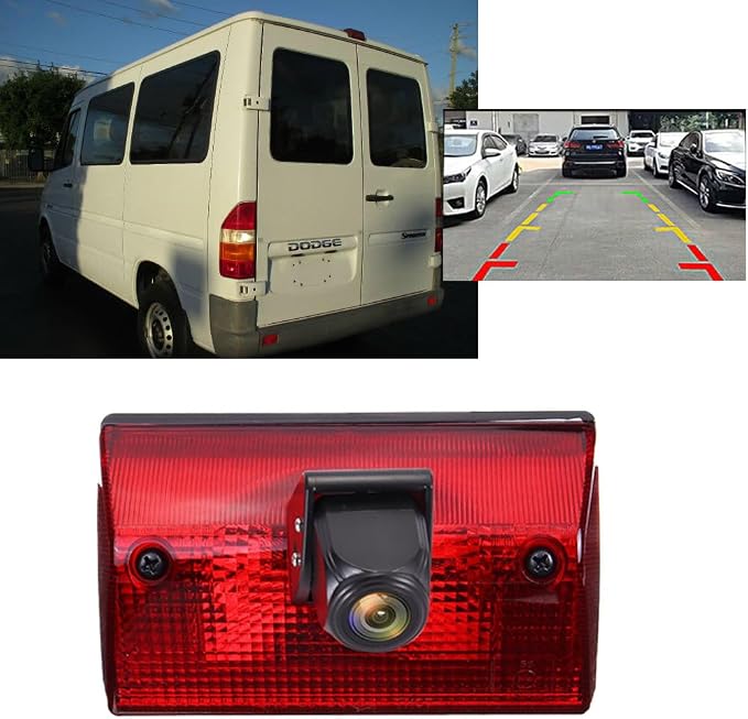 HD Roof Mount Brake Lamp Rear View Reverse Camera Compatible with Mercedes Freightliner Sprinter 2500 3500 W901 W902 W903 W904 B901 B902 B903 B904/Dodge Cargo/V W LT Mk (Reversing Camera)