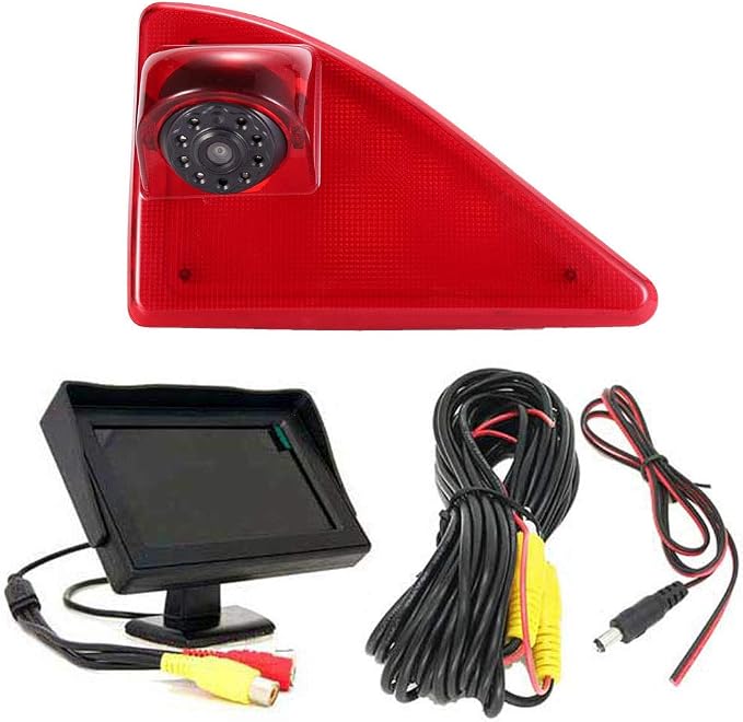HD Brake Light Rear View Backup Camera Set with 4.3 Inch LCD Monitor,Van Night Vision Reversing Camera Replacement for Renault Master ab 2010/Nissan NV400 ab 2010/Opel Vauxhall Movano ab 2010