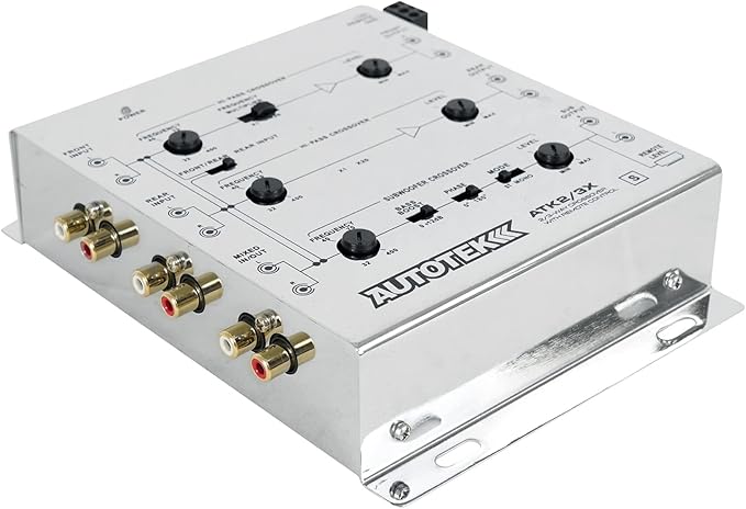 Autotek ATK2 3X Active Crossover Processor (Silver) – 8.5 Volts, 2-Way and 3-Way, Remote Bass Control Included, Built-In Crossovers, Level Adjust