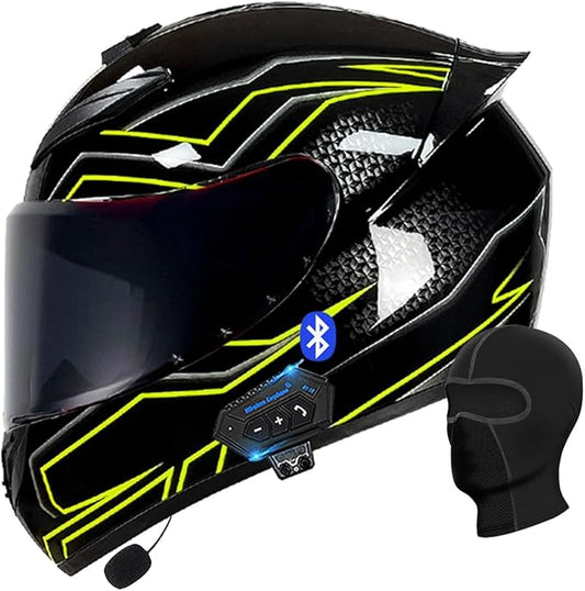 Motorcycle Bluetooth Full Face Flip Up Helmet, Integrated Bluetooth, DOT/ECE Approved, Multiple Vents, Adults 55-64CM