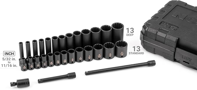 TEKTON 1/4 Inch Drive Impact Socket and Accessory Set, 29-Piece | SID90404